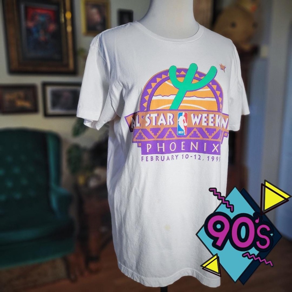 NBA Phoenix Shirt All Star Weekend Vintage 1995 Hardwood Classics White Large L